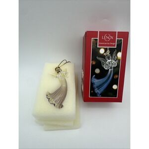 Christmas Lenox Sapphire Angel Ornament Blown Glass New In Box
